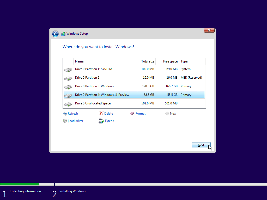 partisi windows 11