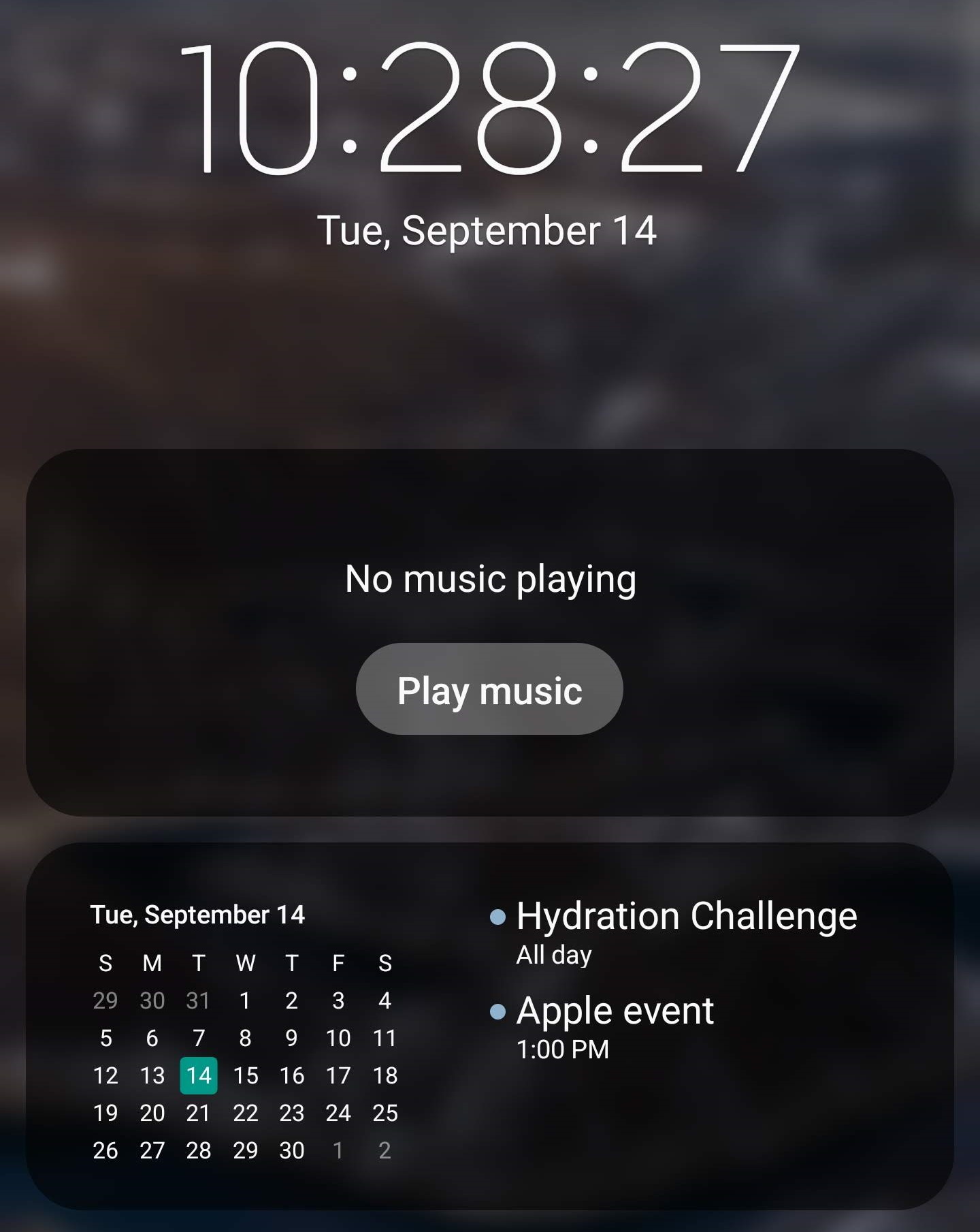 Calendarul ecranului de blocare