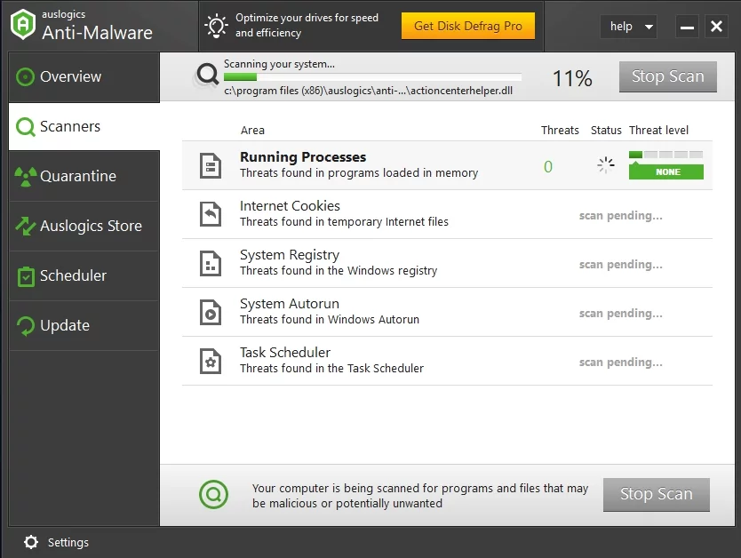 Auslogics Anti-Malware eliminará entidades maliciosas