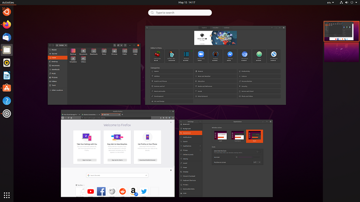 Ubuntu20.04上のGNUのGNOMEデスクトップ環境