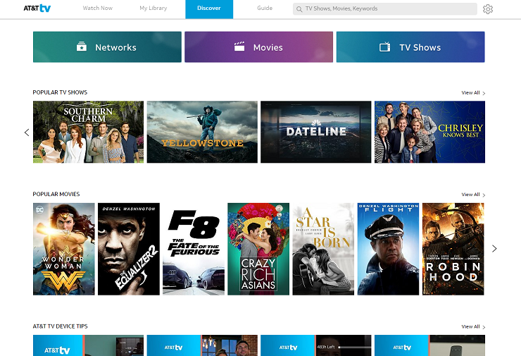Interface Web de flux DirecTV