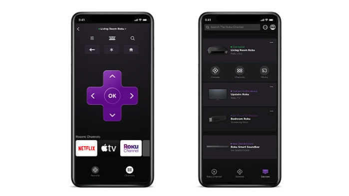 تطبيق Roku على وظيفة التحكم عن بعد