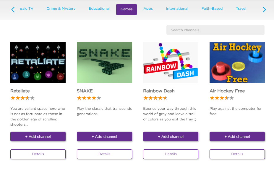 ألعاب Roku