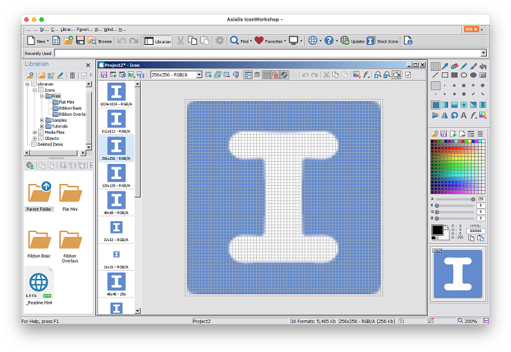 Wine経由でmacOS上で実行されているAxialisIconWorkshop