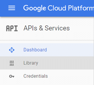 Faceți clic pe API-uri și servicii, apoi selectați Bibliotecă