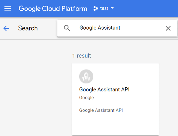 Pe pagina bibliotecii, căutați Asistentul Google în consola de căutare