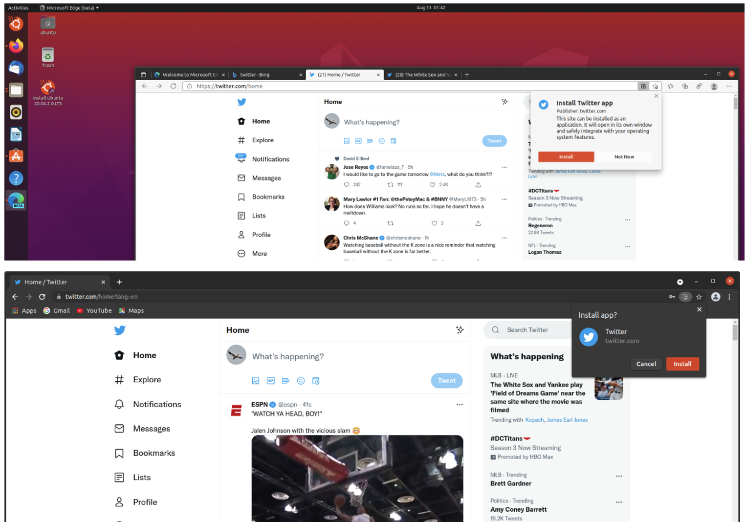 PWA sous Linux