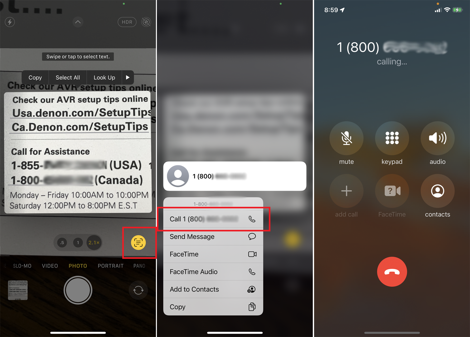 Live-Text-Telefonanruf