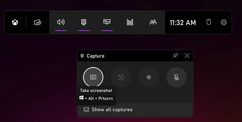 Bilah Game Windows 11 untuk tangkapan layar