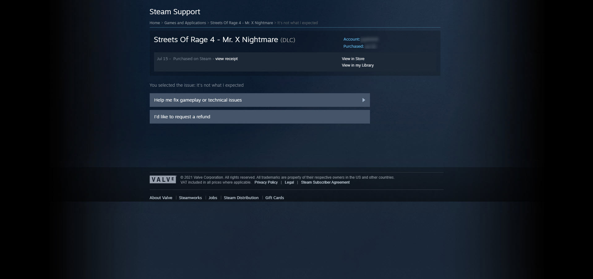 การคืนเงินเกม Steam