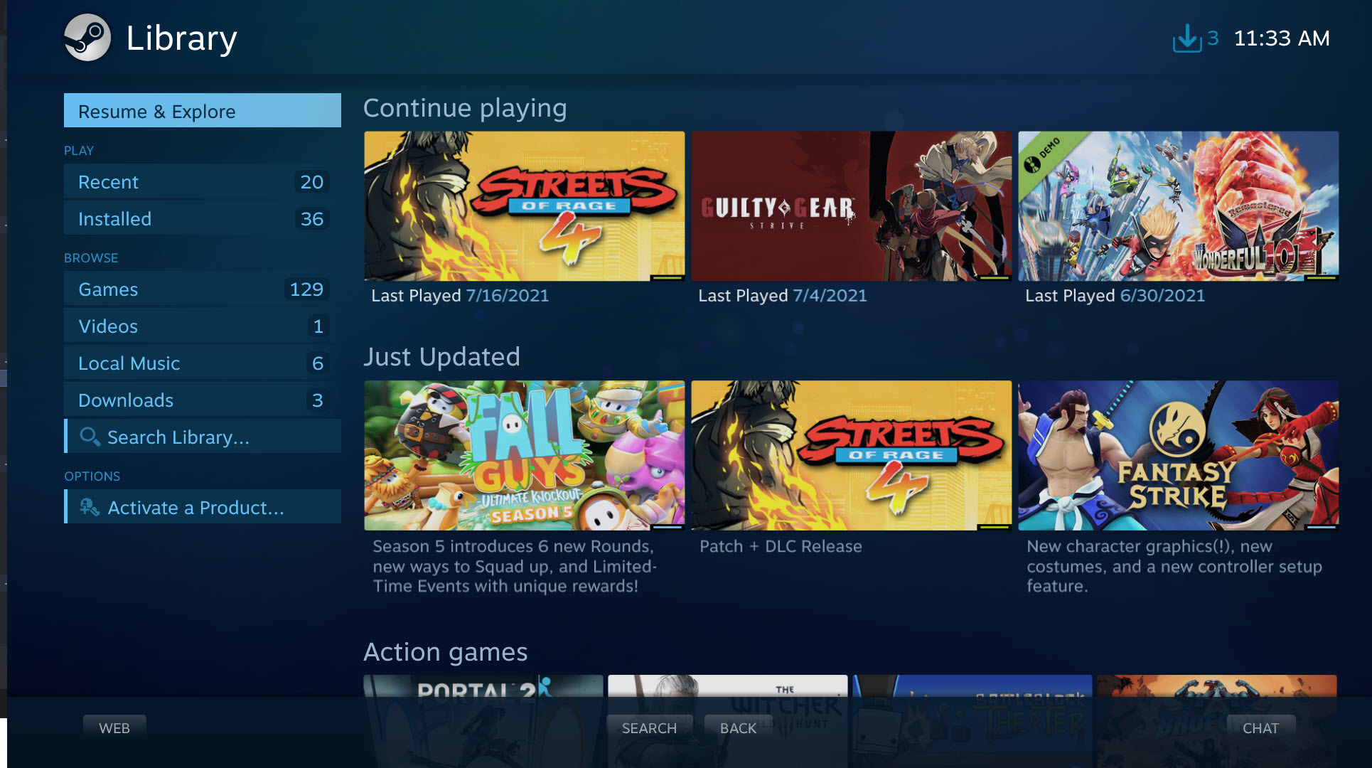 โหมด Steam Big Picture