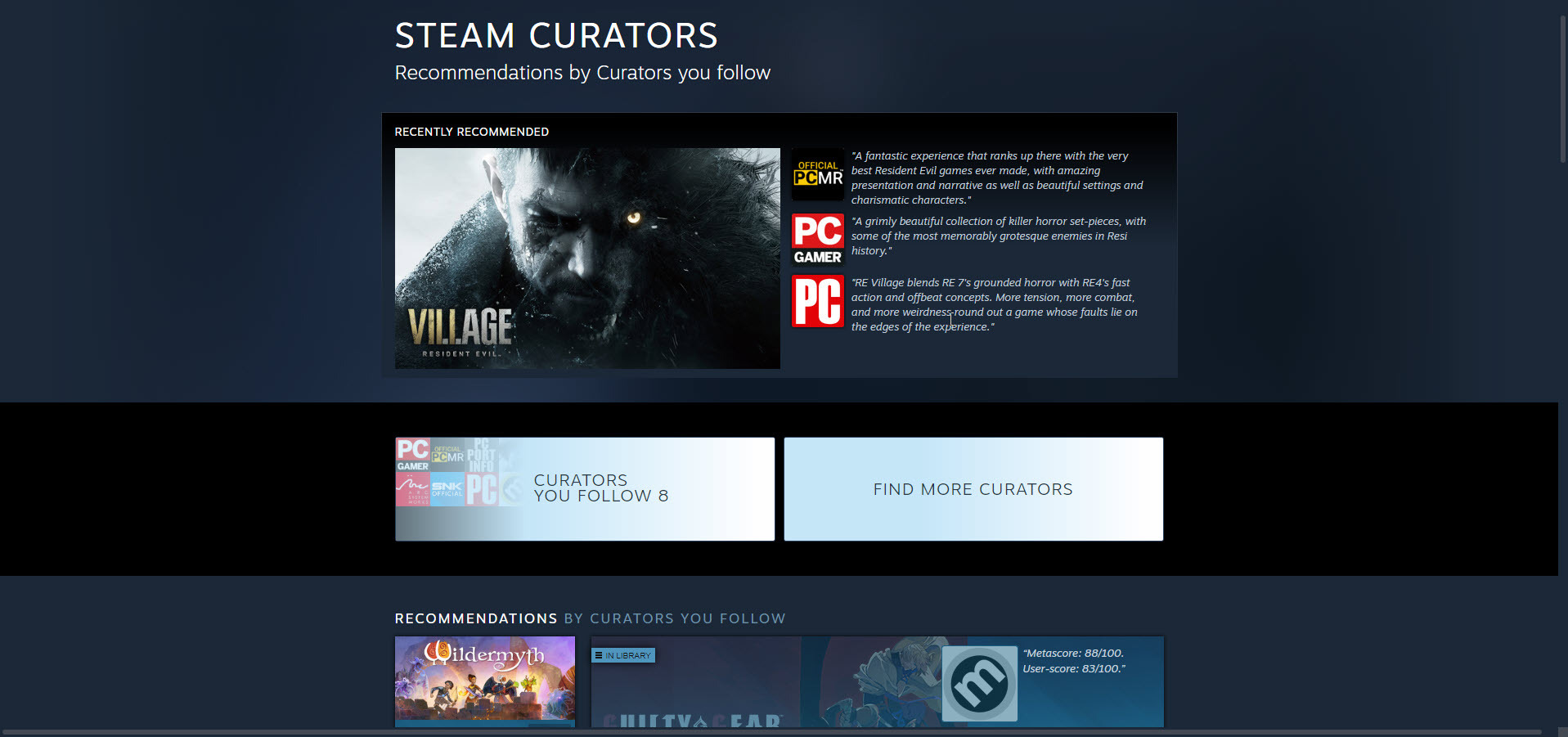 ผู้แนะนำบน Steam