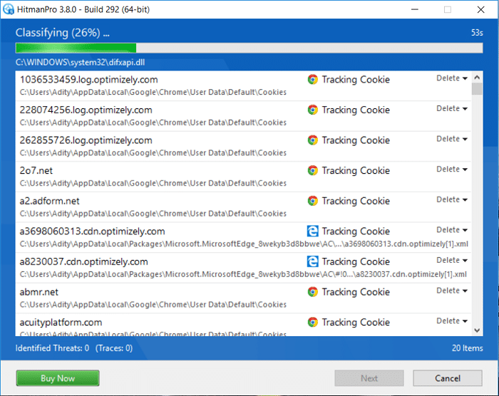 Aguarde o HitmanPro procurar por Trojans e Malware no seu PC