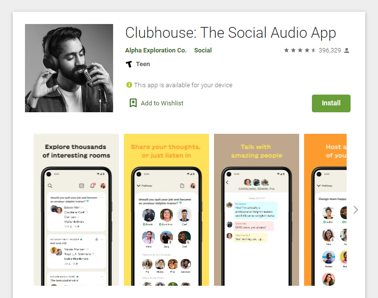 Clubhouse pentru Android