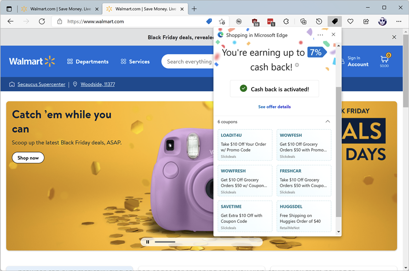 Windows 11'de Edge tarayıcısında alışveriş araçları