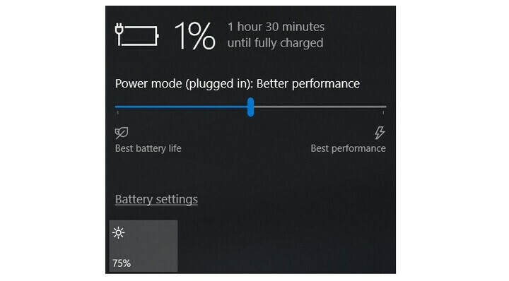 Windows 10 Pil Performansı Kaydırıcısı