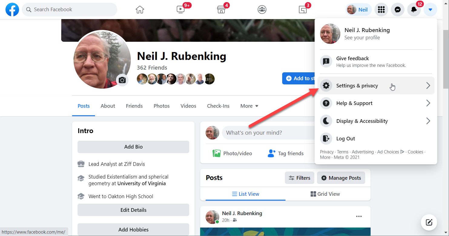 Encuentra la configuración de Facebook