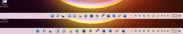 Barra de tareas en Windows 11, modo normal y tableta