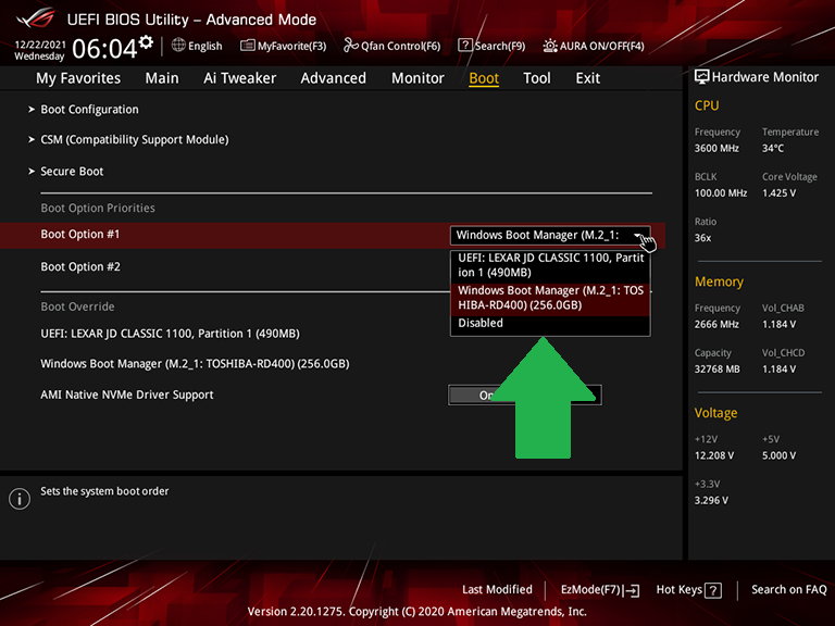 BootOrder-ขั้นสูง-Asus-AMD