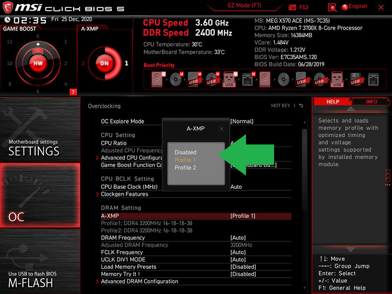 XMP- متقدم- MSI-AMD