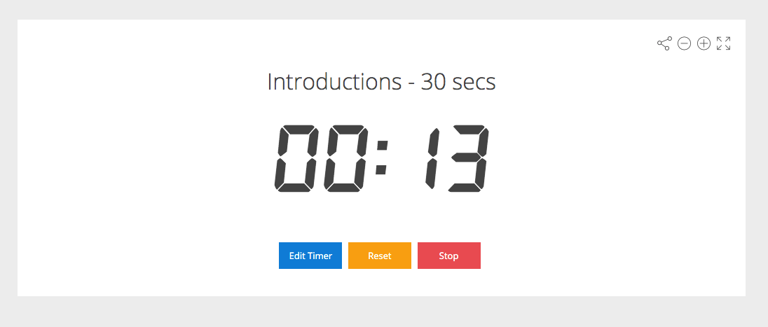 Minuteur Web Vclock.com pour chronométrer les segments de réunion