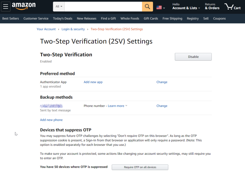 Verifikasi Dua Langkah Amazon