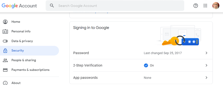 Verificación de 2 pasos de Google