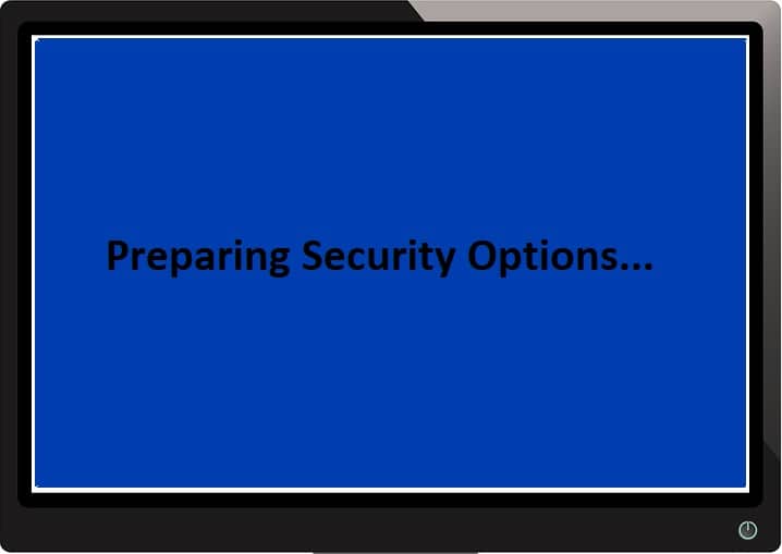 Arreglar Windows 10 atascado en la preparación de opciones de seguridad