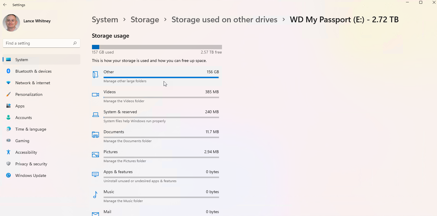 stockage externe sous win 11