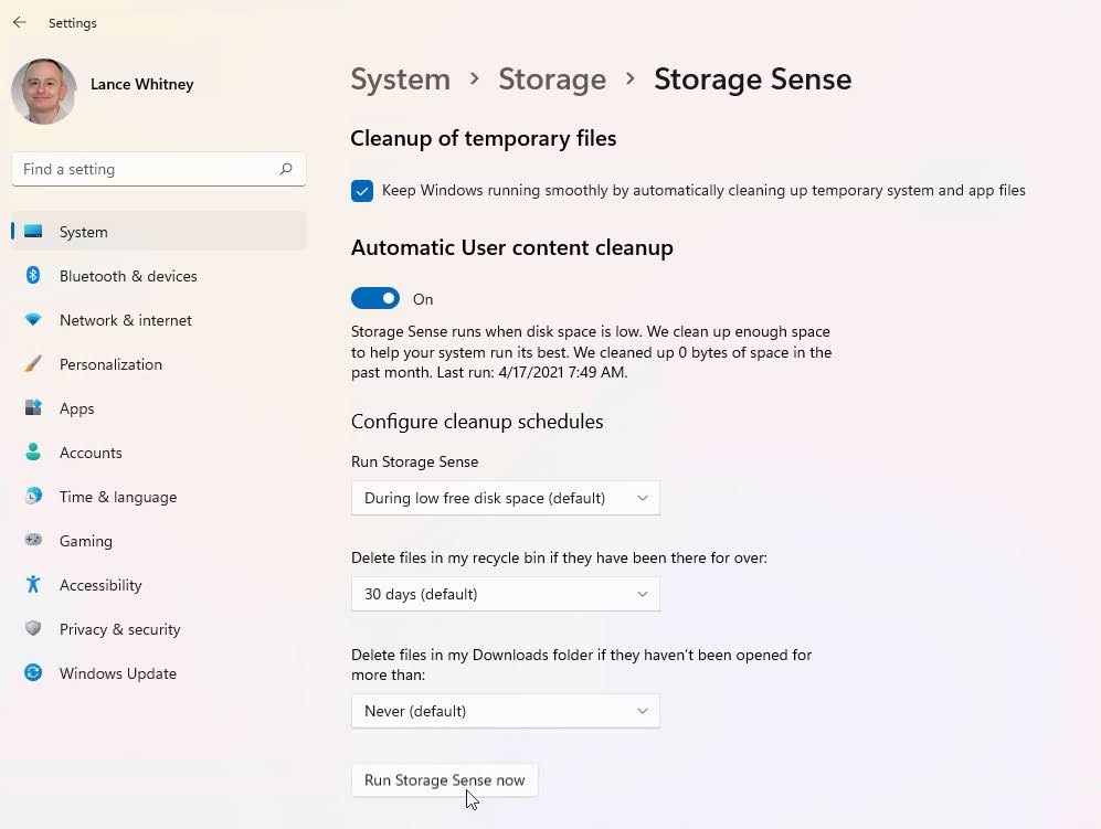 configurer le sens du stockage