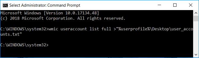 Exportar la lista de detalles de todas las cuentas de usuario en el escritorio | Cómo ver los detalles de la cuenta de usuario en Windows 10
