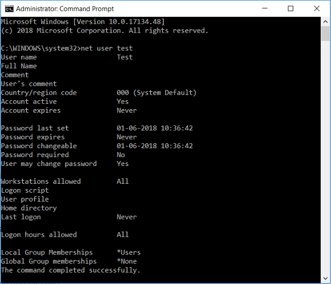 Ver detalles de una cuenta de usuario en particular | Cómo ver los detalles de la cuenta de usuario en Windows 10