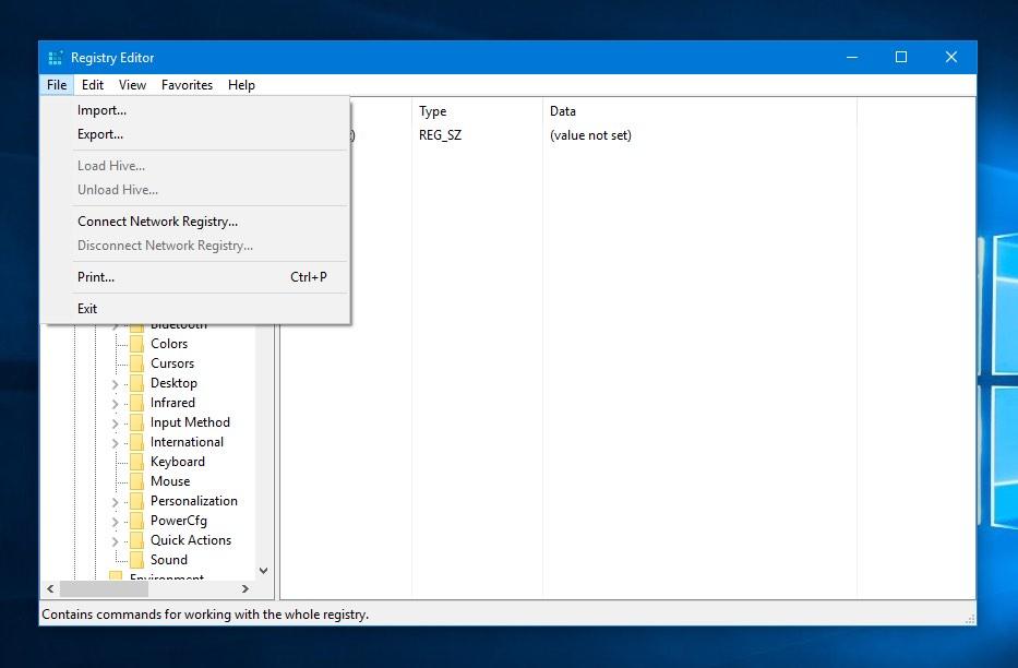 pemulihan impor registri windows