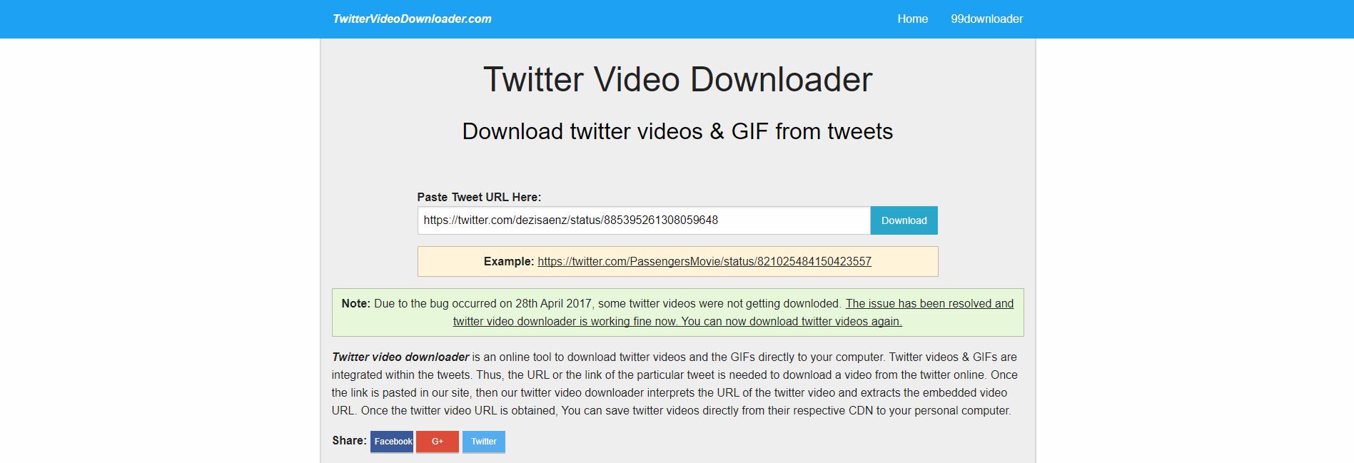TwitterVideoDownloader 下載 Twitter 視頻