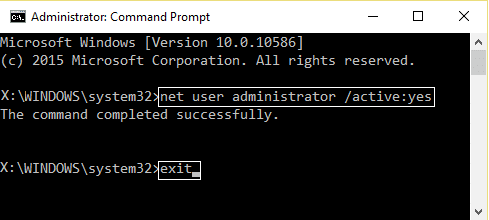cuenta de administrador activa por recuperación | Habilitar o deshabilitar la cuenta de administrador integrada en Windows 10