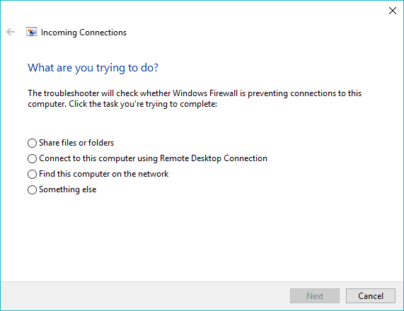 Windows 10 Fehlerbehebungstools 9 eingehende Verbindungen
