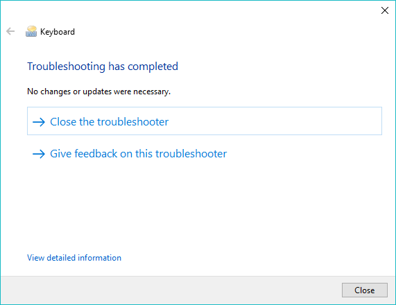 Windows 10 Fehlerbehebungstools 10 Tastatur