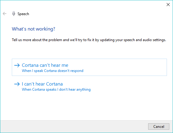 Windows 10-Tools zur Fehlerbehebung 17 Cortana