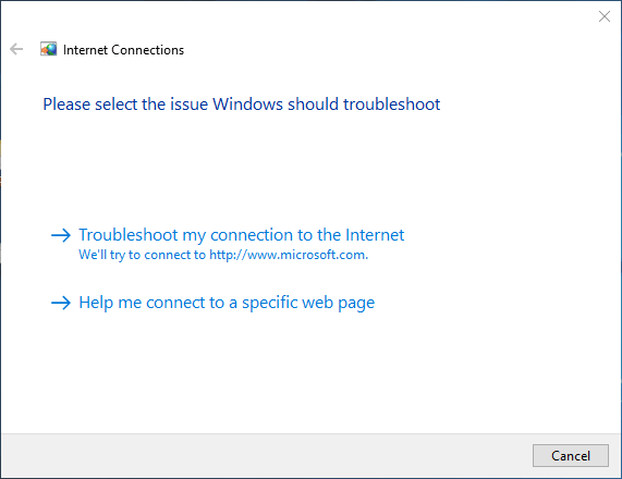 Windows 10 Fehlerbehebungstools 1 Internetverbindungen
