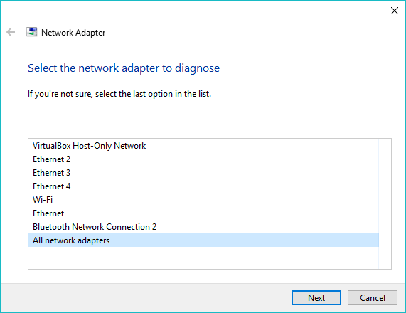 Windows 10 Fehlerbehebungstools 11 Netzwerkadapter