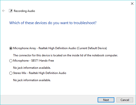 Windows 10 Fehlerbehebungstools 14 Audioaufzeichnung