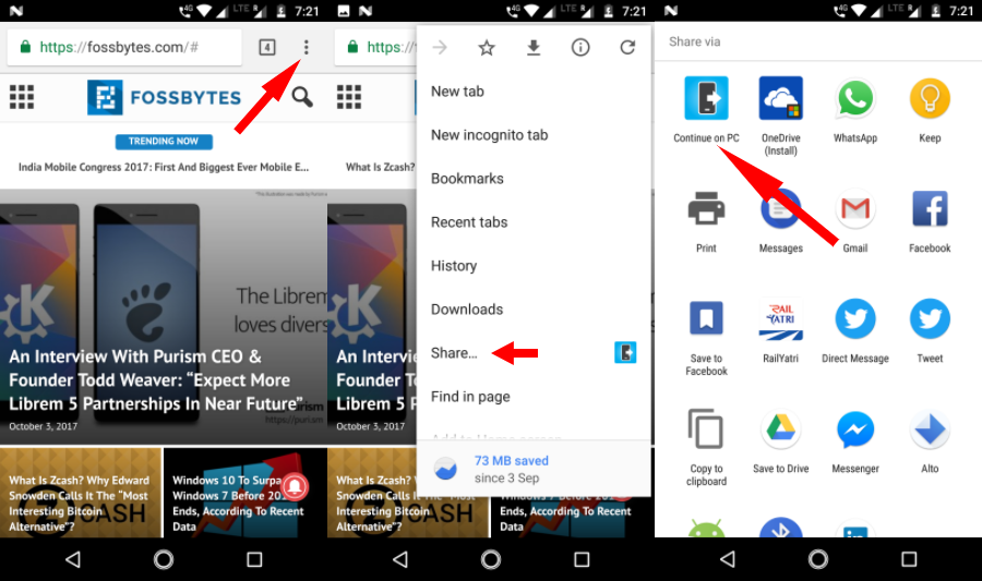 在 PC 上继续 5 共享 Web 链接 Google Chrome