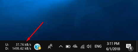 Monitor de velocidad de red de Windows 10