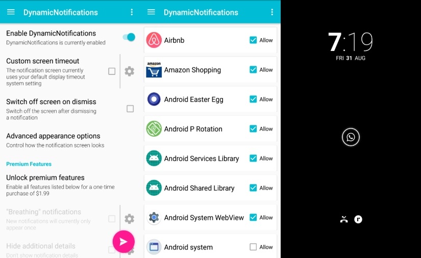 Android Pie-Umgebungsanzeige