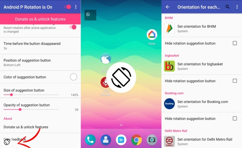 Android Pie Rotation Alternative