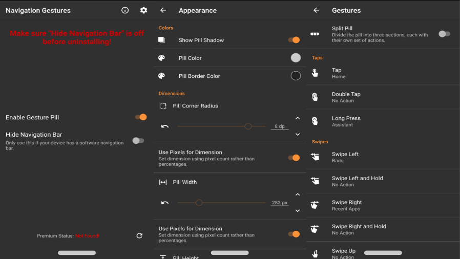 Android-Gesten - Navigationsgesten-App