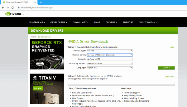 最新のNvidiaグラフィックスドライバーWindows10