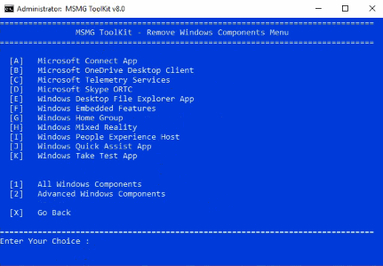 Windows 10 删除 Windows 组件