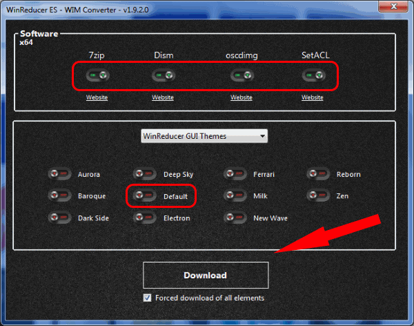 WinReducer ESD - Wim 转换器 1.8.5.0 设置