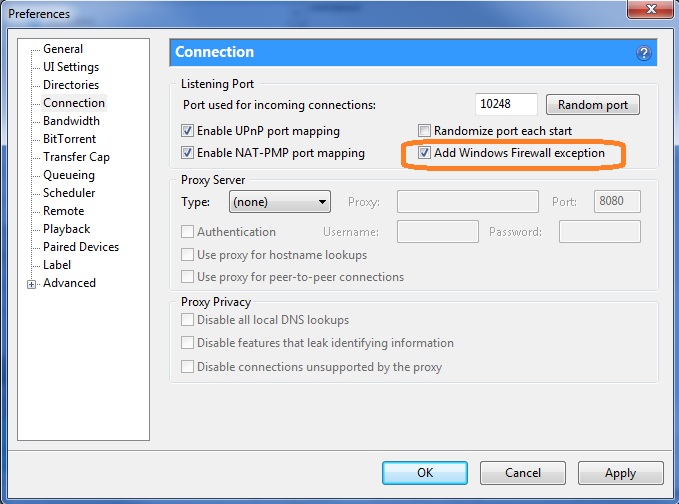 Windowsファイアウォールの例外を有効にして、トレントのダウンロード速度を上げます